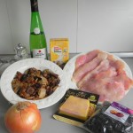 Ingredientes de pechuguitas rellenas de foie en salsa de setas