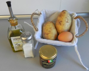 Ingredientes patatas "duquesa" a la trufa blanca