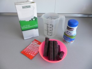 Ingredientes mezcla chocolate con leche