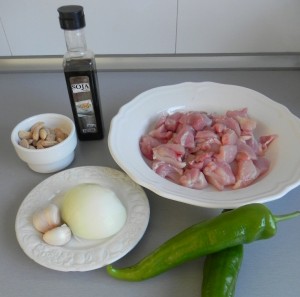 Ingredientes pollo oriental con almendras y soja