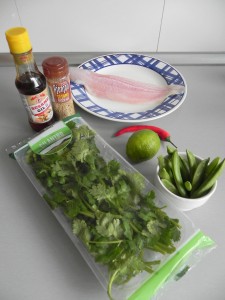 Ingredientes pescado al vapor al estilo thai