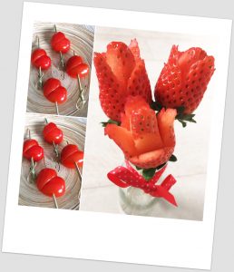 Ramo de fresas en flor y corazones de tomatitos (especial San Valentín)