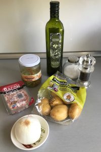 Ingredientes ensalada templada y rápida de patatas al vapor (de microondas!)